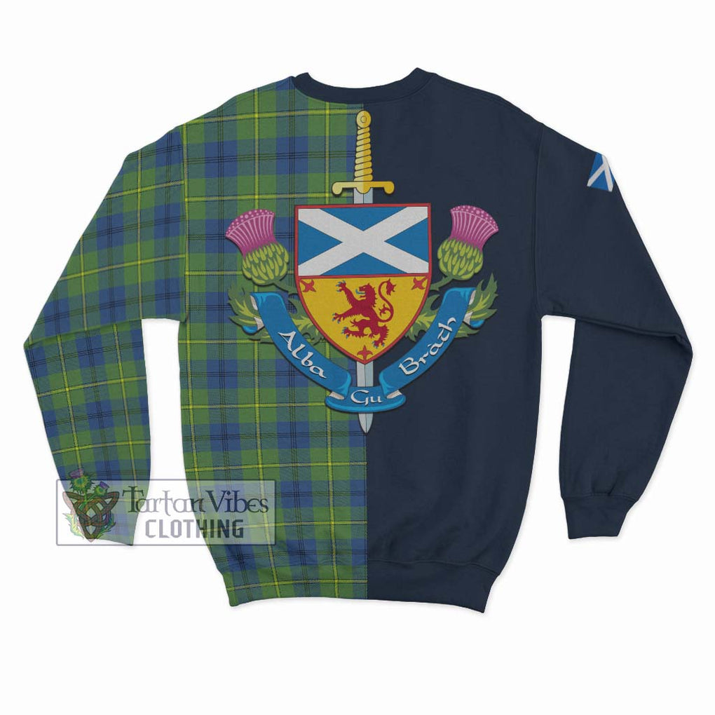 Tartan Vibes Clothing Johnstone Ancient Tartan Sweatshirt with Scottish Lion Royal Arm Half Style