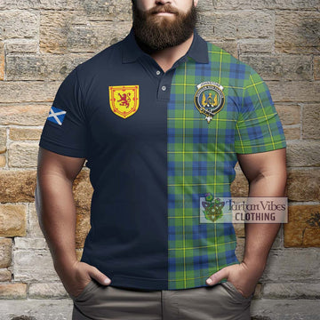 Johnstone Ancient Tartan Polo Shirt Alba with Scottish Lion Royal Arm Half Style