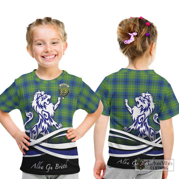 Johnstone Ancient Tartan Kid T-Shirt with Alba Gu Brath Regal Lion Emblem