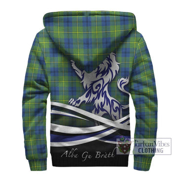 Johnstone Ancient Tartan Sherpa Hoodie with Alba Gu Brath Regal Lion Emblem