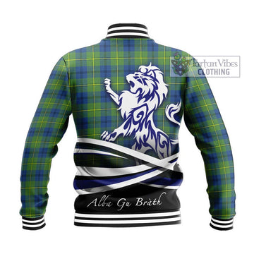 Johnstone Ancient Tartan Baseball Jacket with Alba Gu Brath Regal Lion Emblem