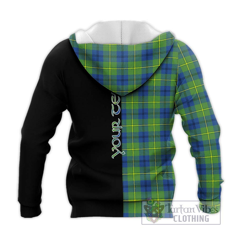 Johnstone Ancient Tartan Knitted Hoodie with Family Crest and Half Of Me Style - Tartanvibesclothing Shop