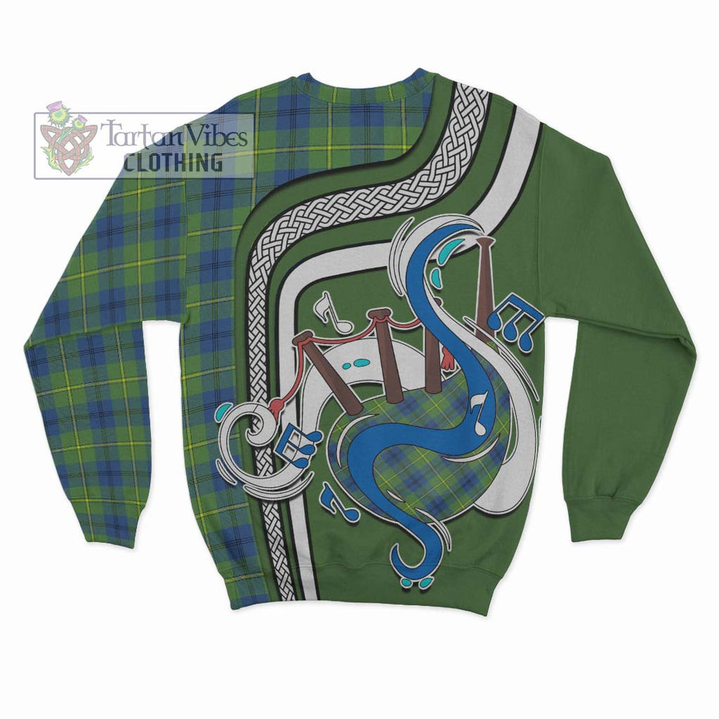 Tartan Vibes Clothing Johnstone Ancient Tartan Sweatshirt with Epic Bagpipe Style