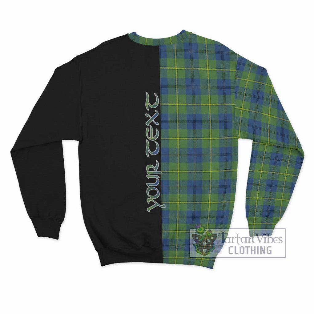 Johnstone Ancient Tartan Sweatshirt with Family Crest and Half Of Me Style - Tartanvibesclothing Shop