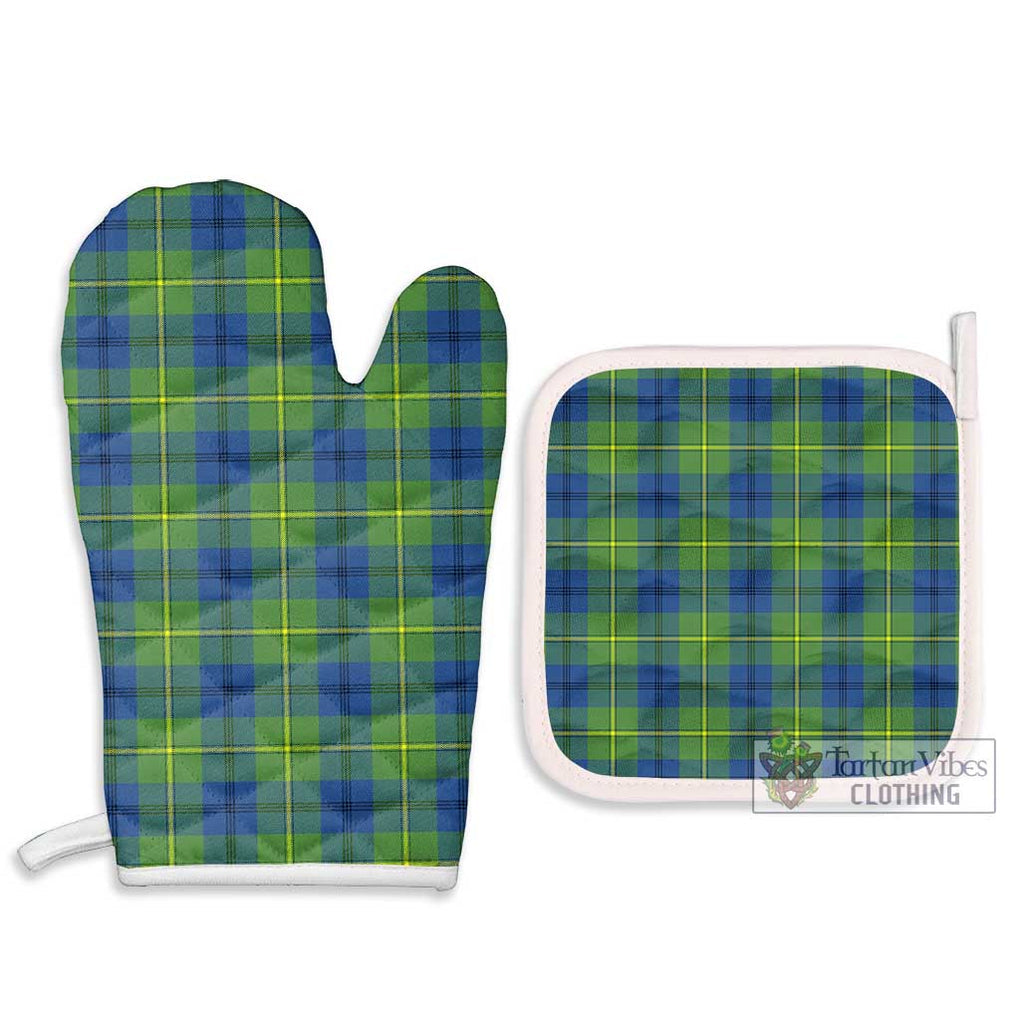 Johnstone Ancient Tartan Combo Oven Mitt & Pot-Holder Combo 1 Oven Mitt & 2 Pot-Holder White - Tartan Vibes Clothing