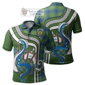 Johnstone Ancient Tartan Polo Shirt with Epic Bagpipe Style