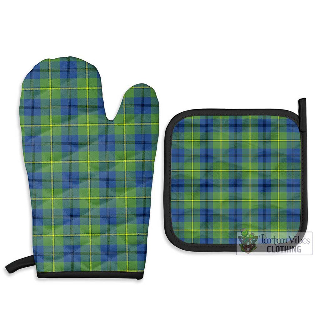 Johnstone Ancient Tartan Combo Oven Mitt & Pot-Holder Combo 1 Oven Mitt & 2 Pot-Holder Black - Tartan Vibes Clothing