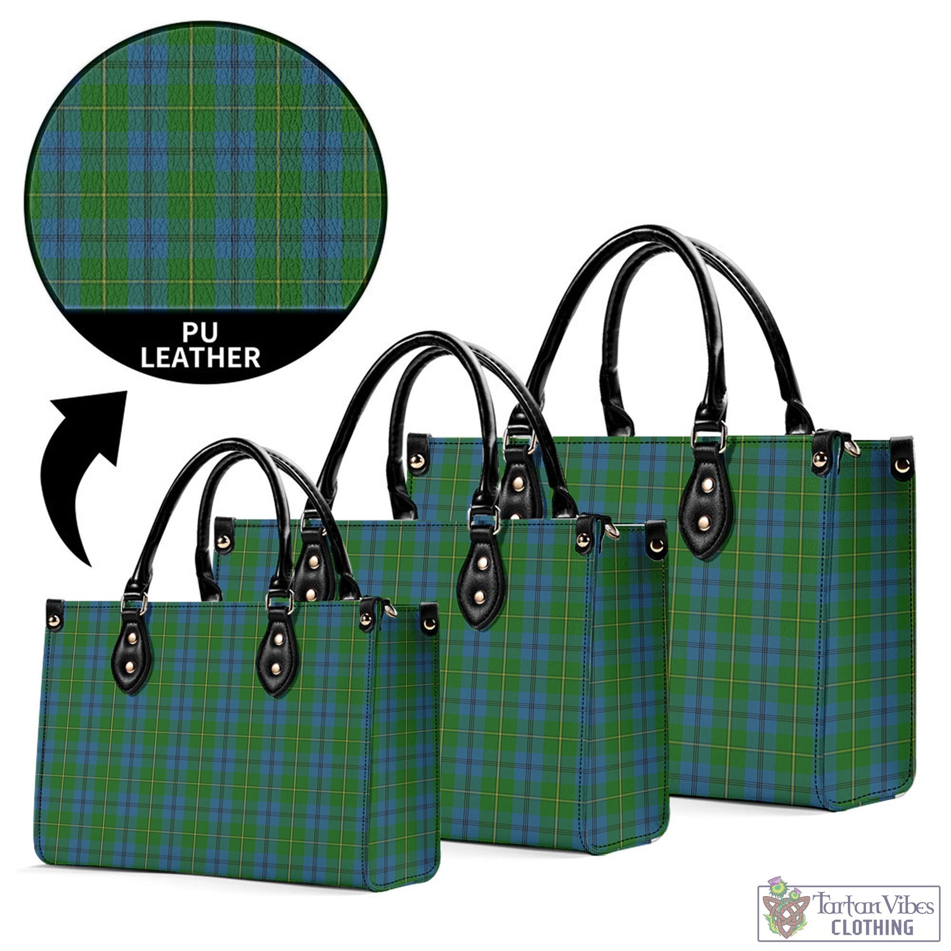 Tartan Vibes Clothing Johnstone-Johnston Tartan Luxury Leather Handbags