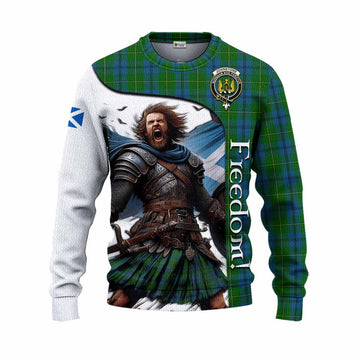 Johnstone (Johnston) Crest Tartan Knitted Sweater Inspired by the Freedom of Scottish Warrior