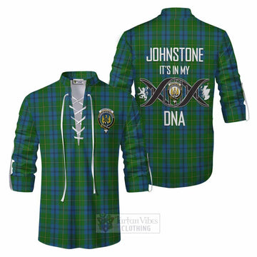 Johnstone (Johnston) Tartan Ghillie Kilt Shirt with Family Crest DNA In Me Style