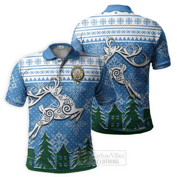 Johnstone (Johnston) Clan Christmas Polo Shirt Celtic Reindeer Style