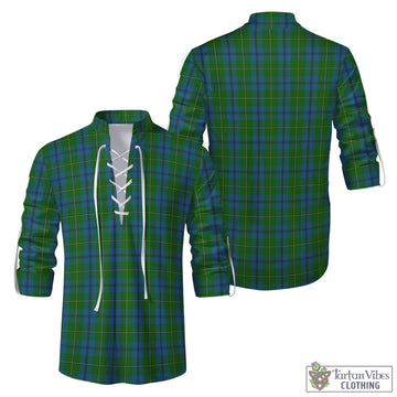 Johnstone (Johnston) Tartan Men's Scottish Traditional Jacobite Ghillie Kilt Shirt