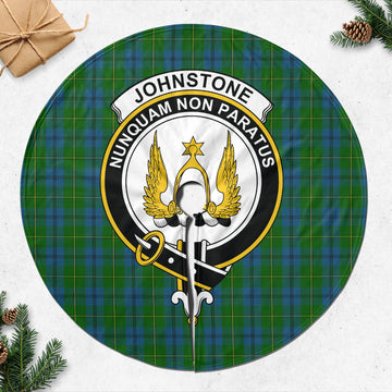 Johnstone (Johnston) Tartan Christmas Tree Skirt with Family Crest