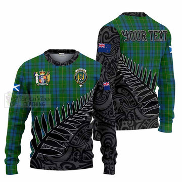 Johnstone (Johnston) Crest Tartan Knitted Sweater with New Zealand Silver Fern Half Style