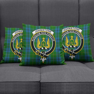 Johnstone (Johnston) Tartan Pillow Cover with Family Crest