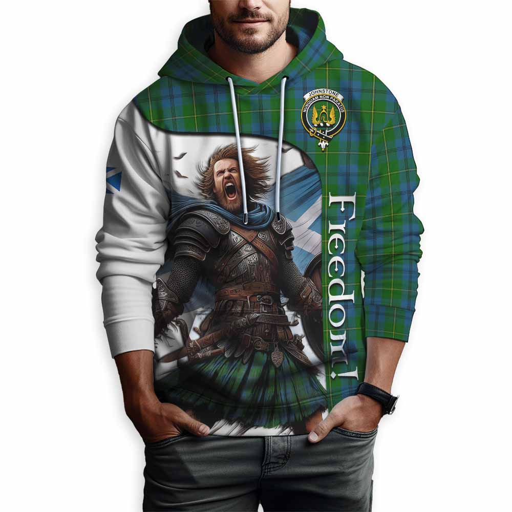 Tartan Vibes Clothing Johnstone (Johnston) Crest Tartan Hoodie Inspired by the Freedom of Scottish Warrior