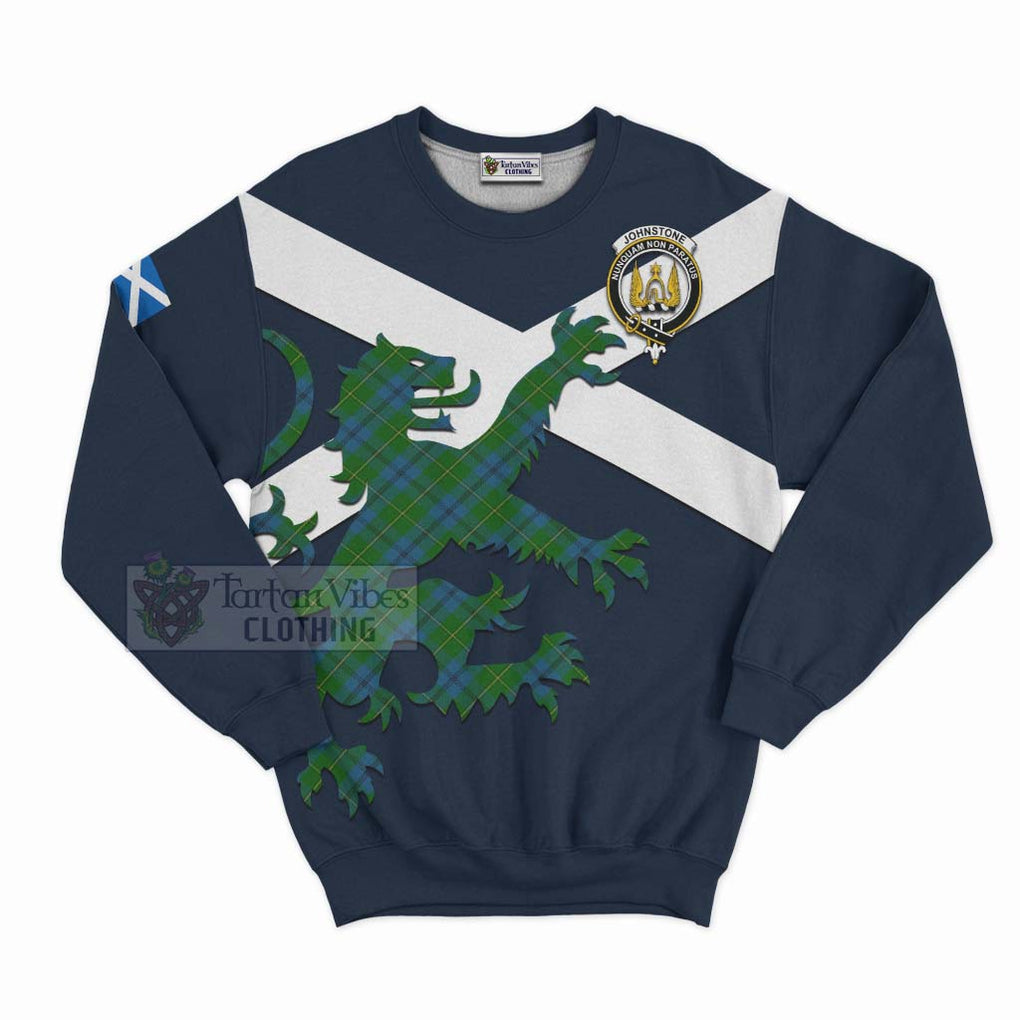 Tartan Vibes Clothing Johnstone (Johnston) Tartan Lion Rampant Sweatshirt – Proudly Display Your Heritage with Alba Gu Brath and Clan Name