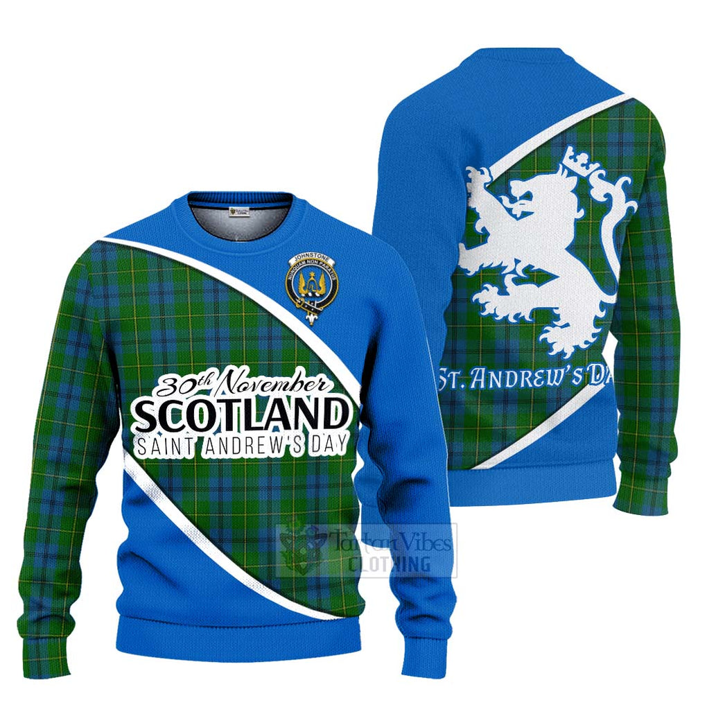 Tartan Vibes Clothing Johnstone (Johnston) Family Crest Tartan Knitted Sweater Celebrate Saint Andrew's Day in Style