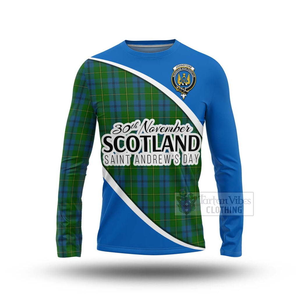 Tartan Vibes Clothing Johnstone (Johnston) Family Crest Tartan Long Sleeve T-Shirt Celebrate Saint Andrew's Day in Style