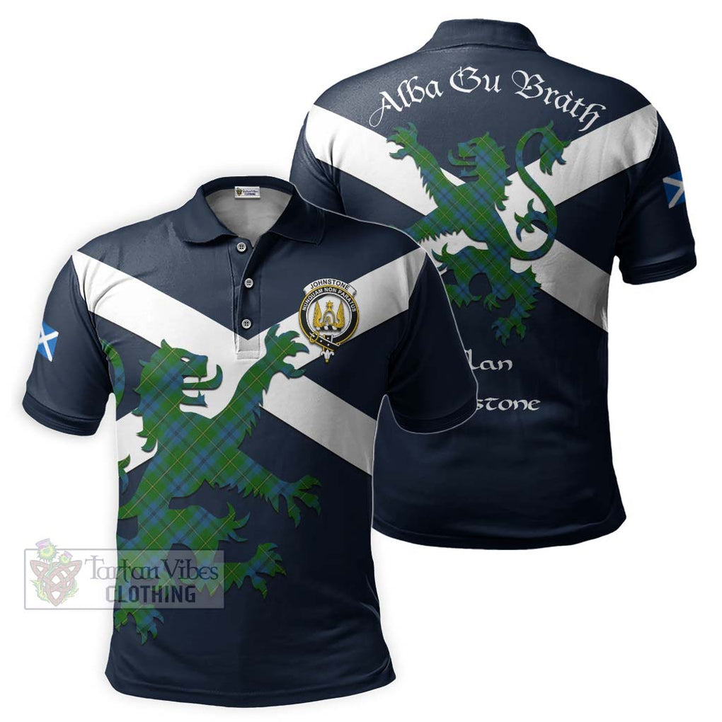 Tartan Vibes Clothing Johnstone (Johnston) Tartan Lion Rampant Polo Shirt – Proudly Display Your Heritage with Alba Gu Brath and Clan Name