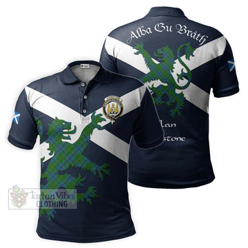 Johnstone (Johnston) Tartan Lion Rampant Polo Shirt Proudly Display Your Heritage with Alba Gu Brath and Clan Name