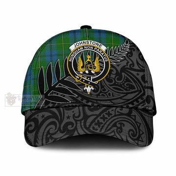 Johnstone (Johnston) Crest Tartan Classic Cap with New Zealand Silver Fern Half Style