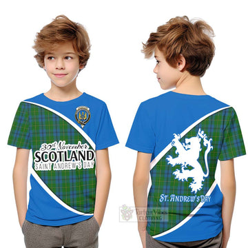 Johnstone (Johnston) Family Crest Tartan Kid T-Shirt Celebrate Saint Andrew's Day in Style