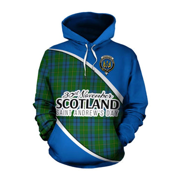 Johnstone (Johnston) Family Crest Tartan Cotton Hoodie Celebrate Saint Andrew's Day in Style