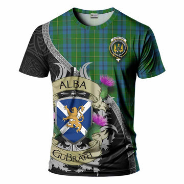 Johnstone (Johnston) Tartan Family Crest T-Shirt Lion Rampant Royal Thistle Shield Celtic Inspired Kid's Shirt - Tartan Vibes Clothing