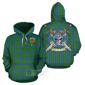 Johnstone (Johnston) Tartan Hoodie with Family Crest Celtic Skull Style