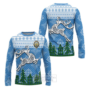 Johnstone (Johnston) Clan Christmas Long Sleeve T-Shirt Celtic Reindeer Style