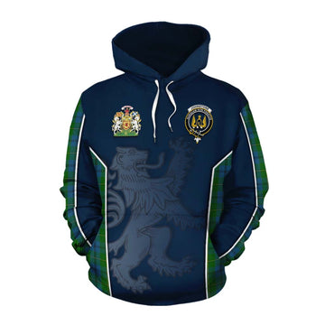 Johnstone (Johnston) Tartan Cotton Hoodie with Family Crest and Lion Rampant Vibes Sport Style