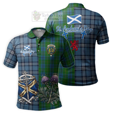 Johnstone (Johnston) Tartan Polo Shirt Happy St. Andrew's Day Half Tartan Style