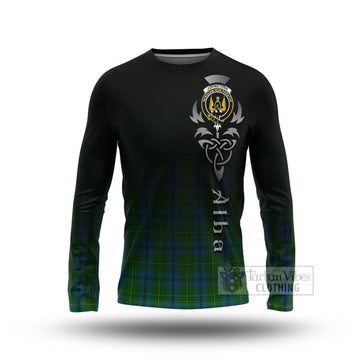 Johnstone (Johnston) Tartan Long Sleeve T-Shirt Featuring Alba Gu Brath Family Crest Celtic Inspired