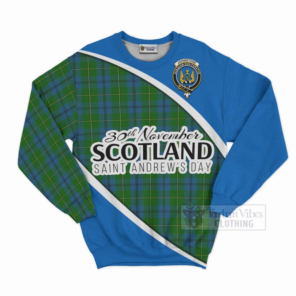 Tartan Vibes Clothing Johnstone (Johnston) Family Crest Tartan Sweatshirt Celebrate Saint Andrew's Day in Style