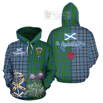 Johnstone (Johnston) Tartan Hoodie Happy St. Andrew's Day Half Tartan Style