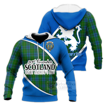 Johnstone (Johnston) Family Crest Tartan Knitted Hoodie Celebrate Saint Andrew's Day in Style