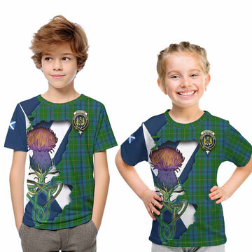 Johnstone (Johnston) Tartan Family Crest Kid T-Shirt Scottish Thistle Celtic Inspired Youth XL Size14 - Tartan Vibes Clothing