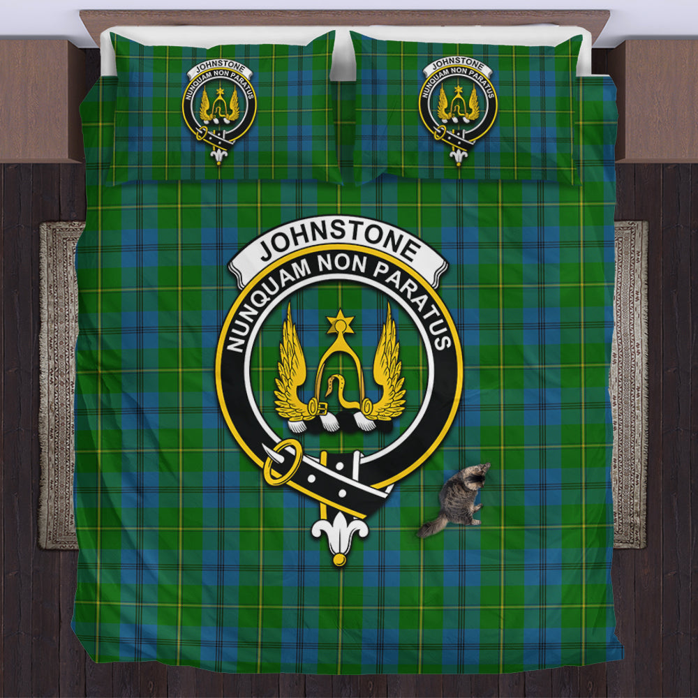 Johnstone (Johnston) Tartan Bedding Set with Family Crest US Bedding Set - Tartan Vibes Clothing