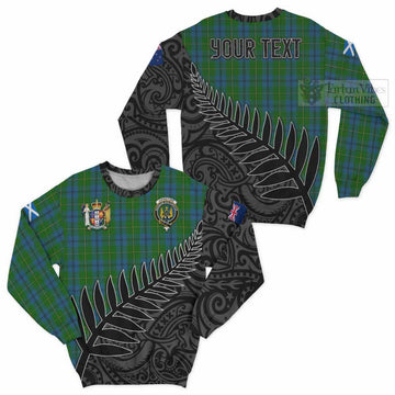 Johnstone (Johnston) Crest Tartan Sweatshirt with New Zealand Silver Fern Half Style