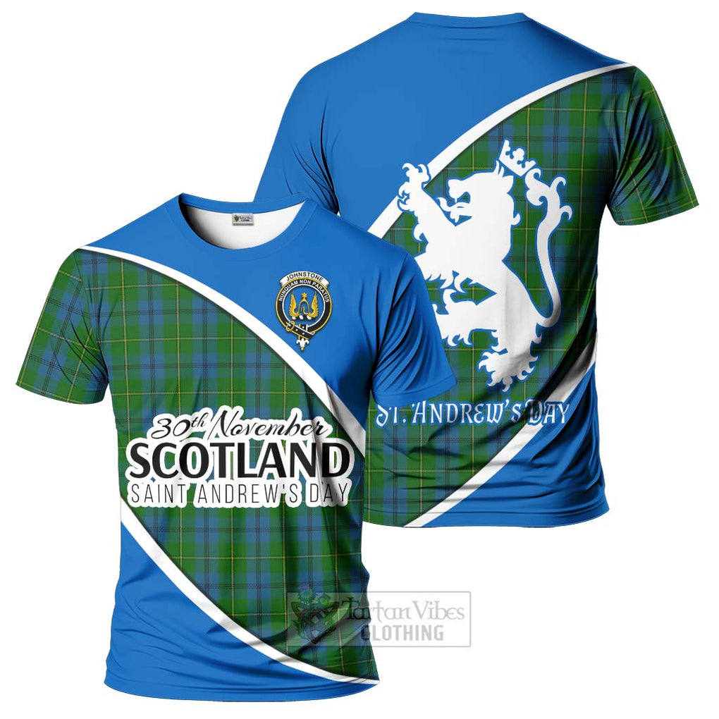 Tartan Vibes Clothing Johnstone (Johnston) Family Crest Tartan T-Shirt Celebrate Saint Andrew's Day in Style