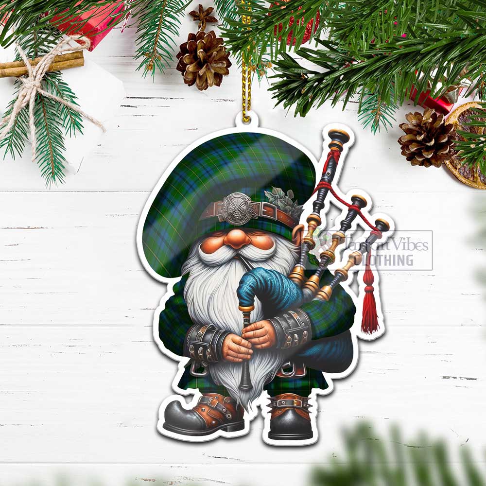 Tartan Vibes Clothing Johnstone (Johnston) Tartan Badpiper Gnome Christmas Ornament