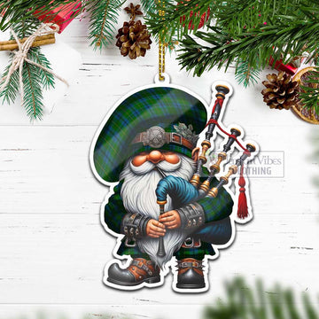 Johnstone (Johnston) Tartan Bagpiper Gnome Christmas Ornament