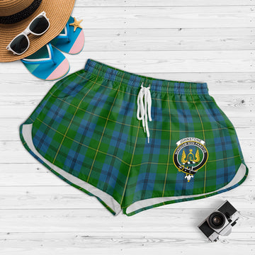 Johnstone (Johnston) Tartan Womens Shorts with Family Crest