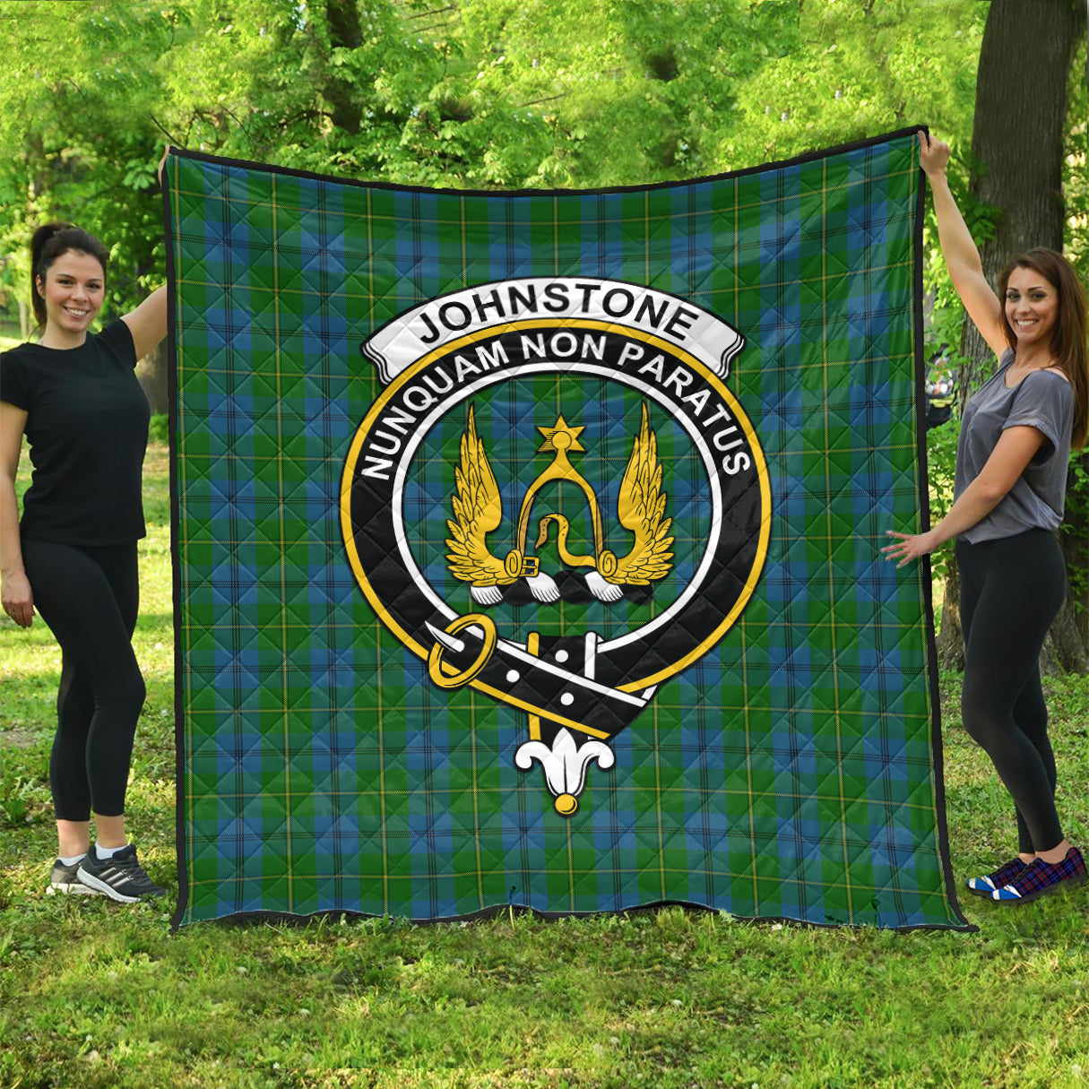 johnstone-johnston-tartan-quilt-with-family-crest