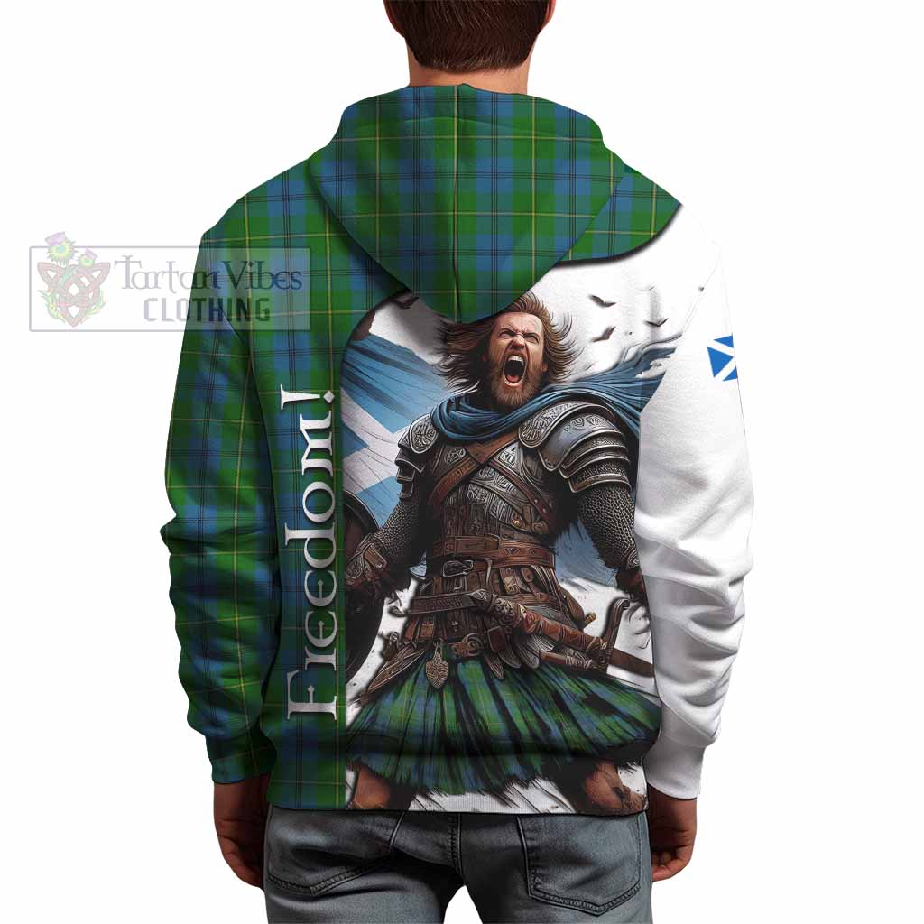 Tartan Vibes Clothing Johnstone (Johnston) Crest Tartan Hoodie Inspired by the Freedom of Scottish Warrior