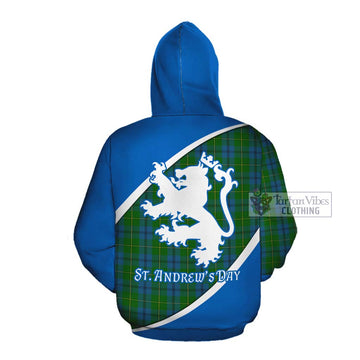 Johnstone (Johnston) Family Crest Tartan Cotton Hoodie Celebrate Saint Andrew's Day in Style