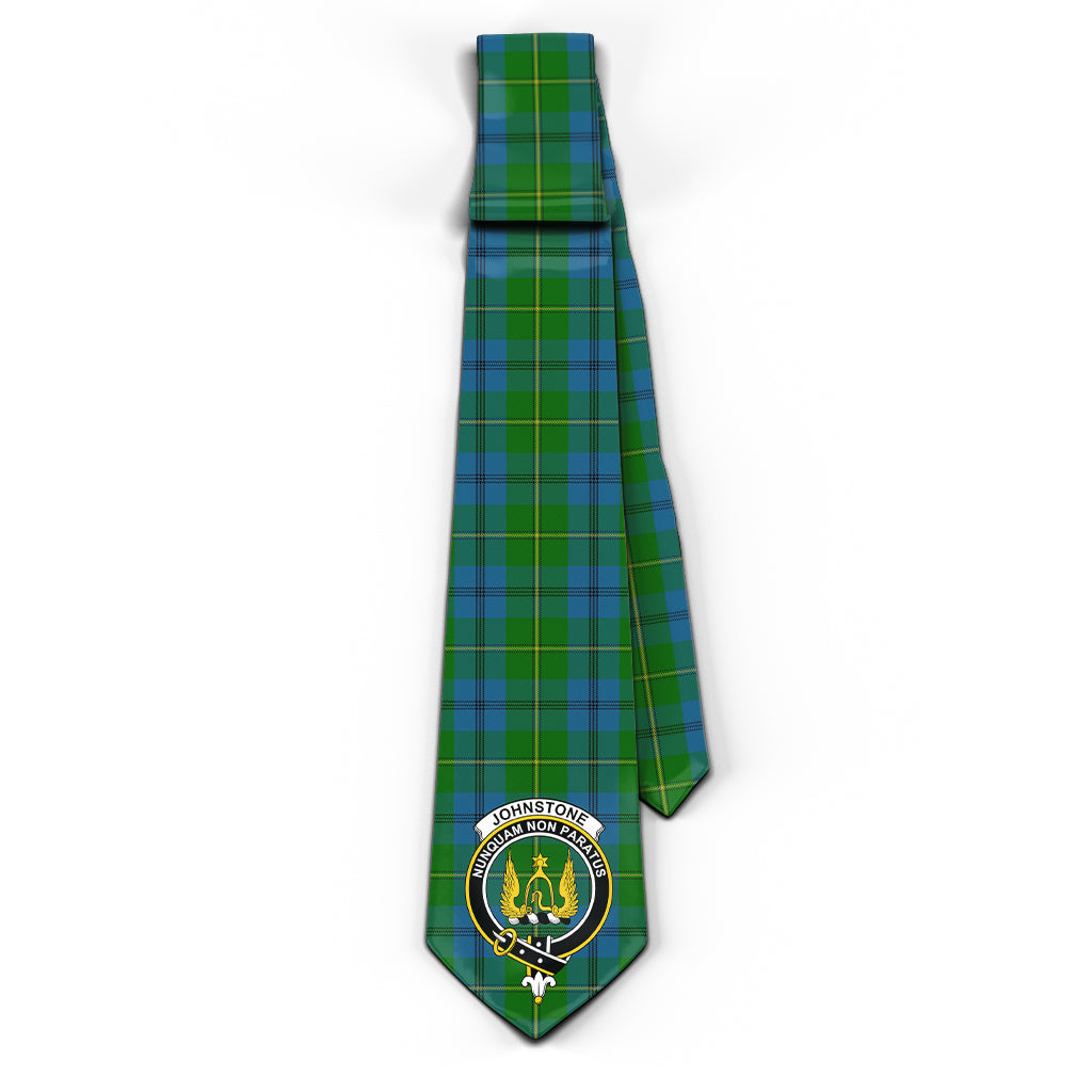 Johnstone (Johnston) Tartan Classic Necktie with Family Crest - Tartan Vibes Clothing