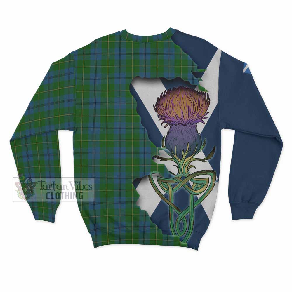 Johnstone (Johnston) Tartan Family Crest Sweatshirt Scottish Thistle Celtic Inspired - Tartan Vibes Clothing