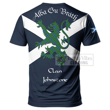 Johnstone (Johnston) Tartan Lion Rampant T-Shirt Proudly Display Your Heritage with Alba Gu Brath and Clan Name